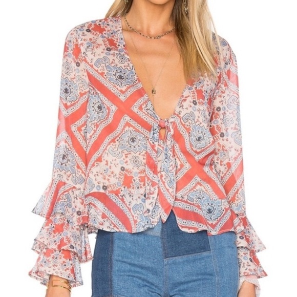 Tularosa Tops - LTularosa Winnie Blouse in Bandana Scarf
